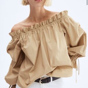 H&M Off-Shoulder Beige Blouse